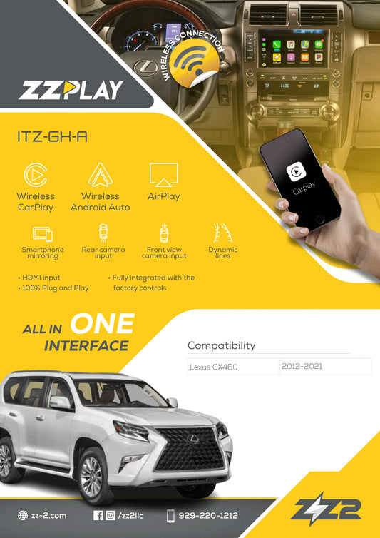 ITZ-GX-A Lexus GX460 Wireless CarPlay/Android Auto Installation Included image 1